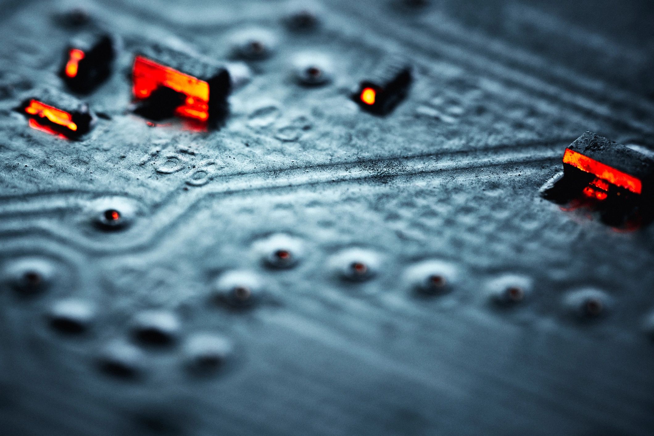 Close-up of circuit board components